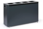 Alda Odpadkový kôš na triedený odpad, 4 x 60 l, lakovaný sivý
