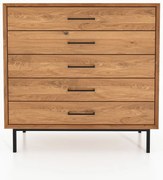 Vysoká komoda z dubového dreva v prírodnej farbe 97x95 cm Abies - The Beds