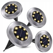 Solárna zápustná lampa disk 4 ks