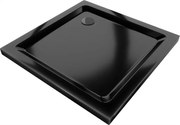 Mexen Flat štvorcový sprchový vanička slim 70 x 70 cm, čierny, sifón čierny - 40707070B