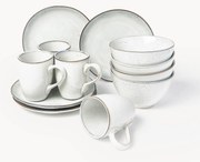 Ručne vyrobená raňajková súprava Nordic Sand, 4 osoby, 12 ks