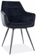 Stolička Lilia Velvet Čierna