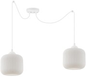 Závesné svietidlo Riffle Spider, 2x biele sklenené tienidlo, w