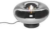 Stolná lampa v štýle Art Deco čierna s dymovým sklom - Ayesha