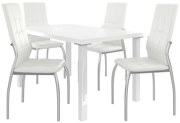 Jedálenský set 1 + 4 Belini biely / biele Loreno LOR/0/ZES/W/4W