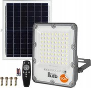 LED stmievateľný solárny reflektor LED/50W/3,2V 5000K 6000 mAh IP65 čierny + diaľkové ovládanie