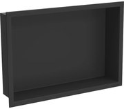 Mexen X-Wall-R, polička na zapustenie na obklad s golierom 45 x 30 cm, čierna matná, 1970453010