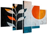 Obraz - Abstrakcia rastliny a slnka (150x105 cm)