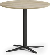 Konferenčný stolík AURA, priemer 60 cm, čierna podnož, dub prírodný