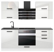 Kuchynská linka Belini Premium Full Version 180 cm biely lesk s pracovnou doskou EMILY