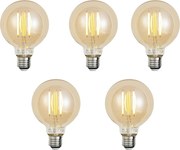 Sada 5 inteligentných stmievateľných LED žiaroviek E27 G95 zlatá 7W 806 lm 1800-6500K
