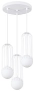 Závesné svietidlo Brina, 3x sklenené/biele kovové tienidlo, o