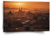 Sablio Obraz Barcelona Night Skyline - 60x40 cm