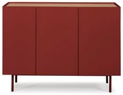 Červená nízka komoda v dekore duba 110x85 cm Arista – Teulat