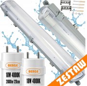 LED sada světel, hermetické svítidlo 120 cm, 36 W, 5760 lm, 4000 K, do garáže, s plechem