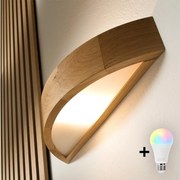 Brilagi - LED RGBW stmievateľné nástenné svietidlo CARVALHO 1xE27/15W/230V Wi-Fi dub