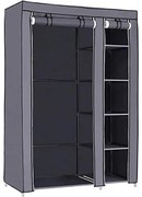 Látková skriňa, 1 závesná tyč, 6 políc, 175x110x45cm