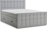 Sivá boxspring posteľ s úložným priestorom 160x200 cm Tasca – Maison de Rêve