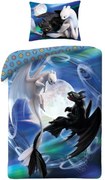 Detské bavlnené posteľné obliečky Ako si vycvičiť draka - Toothless a Light Fury - 100% bavlna - 70 x 90 cm + 140 x 200 cm
