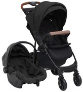 3 v 1 detský kočík antracitový oceľ 10378