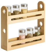 JJA Dvojposchodový úzky bambusový stojan, organizér na koreničky ZENI 30 x 7 x 27,5 cm