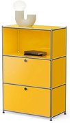 Komoda Kovová komoda »CN3« s výklopnými priečinkami, žltá