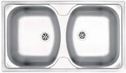 Deante Techno, nerezový drez na dosku 2-komorový B/O 790x440x130 2" + sifón, vzor dekor, ZMU_3200