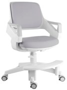 Detská rastúca stolička Neoseat KIDDY FIVE — látka, prateľný poťah, sivá