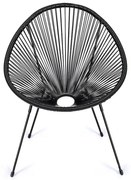 Čierne záhradné kreslo z umelého ratanu Bonami Selection Avocado