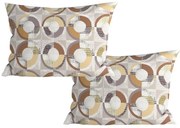 Sada 2 ks dekoračných obliečok na vankúš z mikrovlákna CIRELLO 50x70 cm, hnedo-sivá