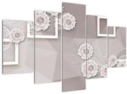 Obraz s béžovými kvetmi (150x105 cm)