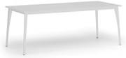 Rokovací kancelársky stôl PRIMO OMEGA, 200x90 cm, biela podnož, biela