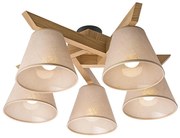 Prisadený luster ANTONIO 5xE14/40W/230V dub