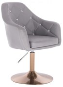 LuxuryForm DESIGN Kreslo ROMA na zlatom tanieri - šedé