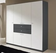 Šatníková skriňa Landsberg, šedá/bílá%