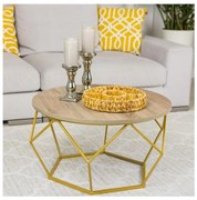 Konferenčný stolík DIAMOND 40x70 cm zlatá/hnedá