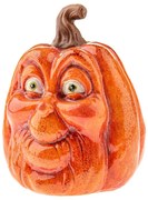 Jesenná dekorácia Tekvica s tvárou, 9 x 12 cm, keramika