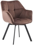 Jedálenská stolička Jordi zamat - hnedá
