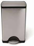 Obdĺžnikový pedálový kôš 38 l, matná oceľ, nerez