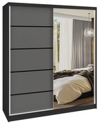 Šatníková skriňa SERENITY 158 cm šedý mat MBP SERENITY SZP7/0/B/SR/0/HIAL