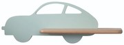 LED Detské nástenné svietidlo s poličkou CAR LED/5W/230V zelená/drevo