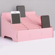 Drevený DIY stojan na mobilné telefóny 30ks ružový