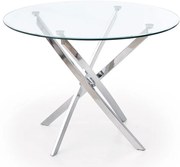 Stôl Raymond 100 Sklo/Oceľ – Bezfarebný/Chrom