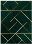 Dywany Łuszczów, Kusový koberec Emerald geometric 1012 green and gold, 80x150, zelená, chodba / predsieň