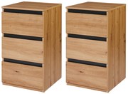 Livarno home Úzka komoda Genf s 3 zásuvkami, 2 kusy  (800009087)