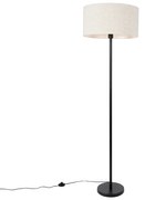 Stojaca lampa čierna so svetlosivým tienidlom 50 cm - Simplo