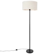 Stojaca lampa čierna so svetlosivým tienidlom 50 cm - Simplo