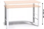 Pracovný stôl do dielne G3, buková škárovka, nastaviteľné kovové nohy, 1700 mm