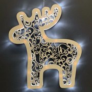 AMADEA Drevená svietiaca dekorácia sob s LED osvetlením, 32 cm