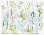 Goldea prestieranie na stôl 100% bavlnené plátno deluxe - maľované lístky - sada 2ks 30 x 40 cm